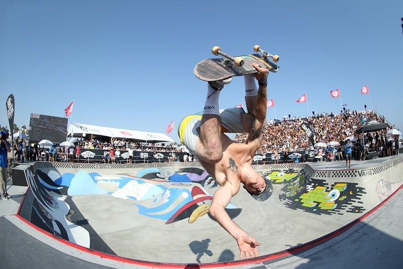 Chris Russell hyped up the crowds with tricks like this. Photo- Anthony Acosta